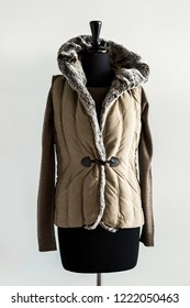 Women's Tan Fur Lined Puffy Coat