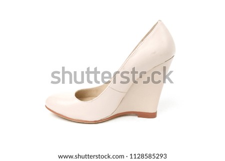 Women's toe and platform shoes isolated on white background