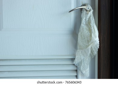 Womens Underwear On Bed Hang Up The Bathroom Door