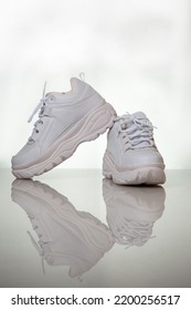 Women's White Tennis Shoes With White Background