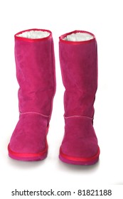 Womens Winter Boots On White Background