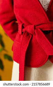 Women's Woolen Suit With A Red Jacket	