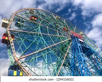 Wonder Wheel also known as Ferris wheel located at Deno's Wonder Wheel Amusement Park, in the Coney Island neighborhood of Brooklyn, New York City, US.

