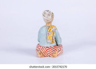 Wonderful Background Image Made Of Old Antique Boy Figure Object Flute Player Front Back Composition On Retro White Background Buying.