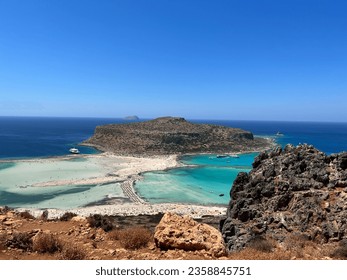 The wonderful Balos beach in Crete.Crystal waters.Scenic views.
