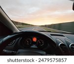 Wonderful to drive with the sunset in front of you.  It