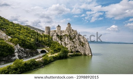 Wonderful Golubac Fortress (Golubački grad in Serbian) standing on the south side of the Danube River in eastern Serbia. Cultural Monument of Exceptional Importance.