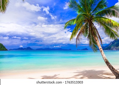 Tropical Beach Retro Styled Picture Stock Illustration 71809249 ...