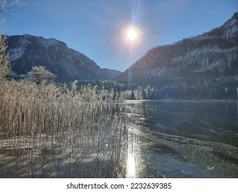 Wonderful and idyllic winter scenery at Lake Lunz in Lower Austria. Austria. Travel and holiday concept - Shutterstock ID 2232639385