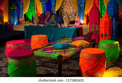 Wonderful Indian Pakistan wedding Sangeet Mehndi party decor
Karachi, Pakistani, August 01, 2018