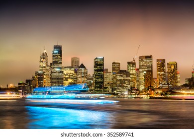 Wonderful Night Skyline Of Sydney, Australia.