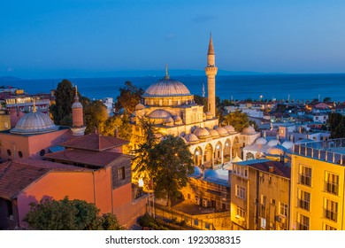 Wonderful panoramic view of the city on the background of a beautiful sky. Sokollu Mehmed Pasha Mosque (Sokullu Mehmet Paşa Camii). Istanbul a romantic city is the cultural capital of Turkish