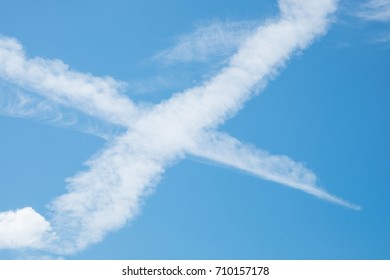 Wonderful sky cloud look like a cross sign beautiful blue background. - Shutterstock ID 710157178
