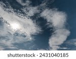 wonderful soft white clouds on blue sky in the winter