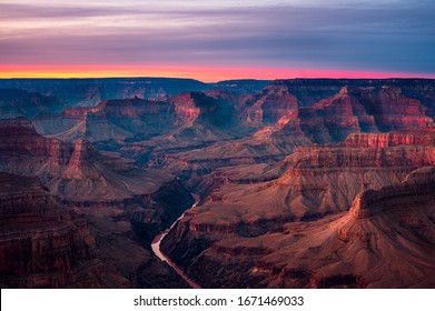 Wonderful sunset over the Grand Canyon