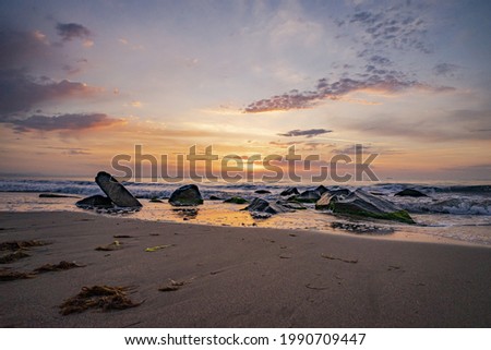 Similar – Image, Stock Photo Sunset over sea