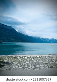Wonderful view down Lake Thun in Switzerland - Shutterstock ID 2311007639