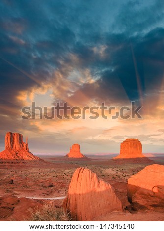 Similar – Image, Stock Photo Monument Valley at sunset, Utah, USA