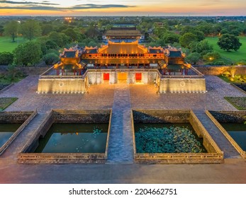 Wonderful view of the “ Meridian Gate Hue “ to the Imperial City with the Purple Forbidden City within the Citadel in Hue, Vietnam. Imperial Royal Palace of Nguyen dynasty in Hue. Hue is a popular 
 - Shutterstock ID 2204662751
