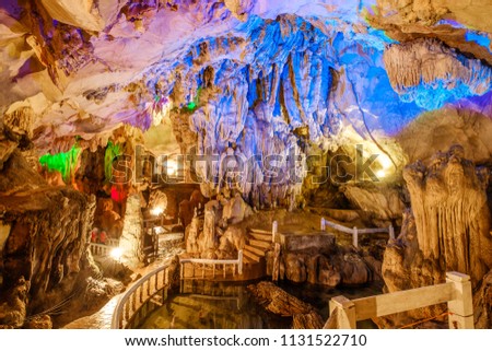 Wonderful view of  in Tham Jang  cave just to the southwest of Vang Vieng, Laos.