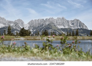 wonderfull view over the "Wilder Kaiser" Mountain austria - Shutterstock ID 2347180289