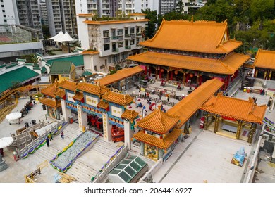 Wong Tai Sin, Hong Kong 22 January 2021: Hong Kong city, Wong Tai Sin temple