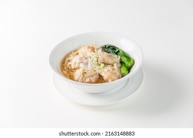 Wonton oodles in white background - Shutterstock ID 2163148883