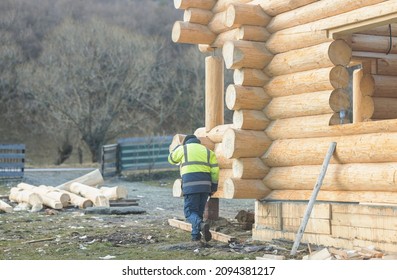 Wood artist wood cabin or mountain chalet house. Log home cabin offers a great place to rest in an amazing atmosphere. eco-friendly log cabin sustainable living is easier when we live close to nature - Powered by Shutterstock