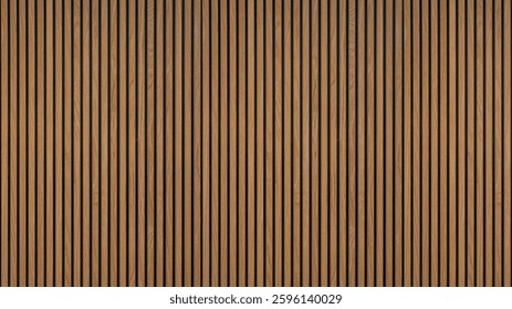 Wood background banner panorama long - Brown wooden acoustic panels wall texture , seamless pattern, vertical