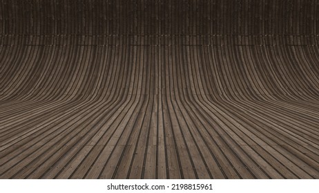 Wood Background, Empty Wooden Studio, Smoothnes Template, Back Drop