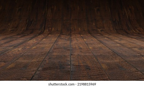 Wood Background, Empty Wooden Studio, Smoothnes Template, Back Drop