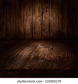 Wood Background - Table With Wooden Wall