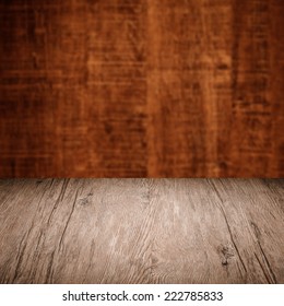 Wood background - table with wooden wall - Shutterstock ID 222785833