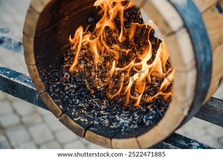 wood barrel handade making process burning inside ancient process