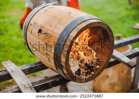 wood barrel handade making process burning inside ancient process