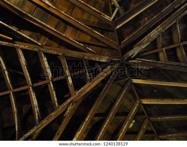 Wood Beam Antique Vaulted Ceiling Stock Photo Edit Now