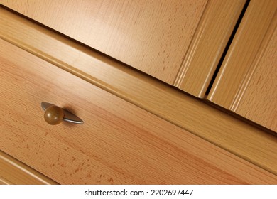 Wood Beech Furniture Detail With Doors And Drawer