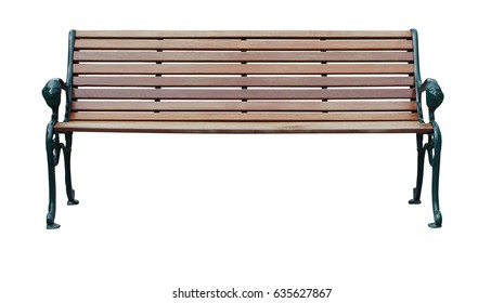 wood bench isolate with clipping path on white background - Shutterstock ID 635627867