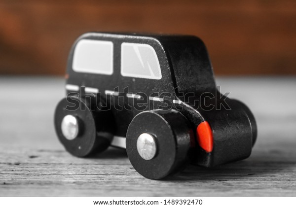 Wood Black Car Toy\
miniature Isolated