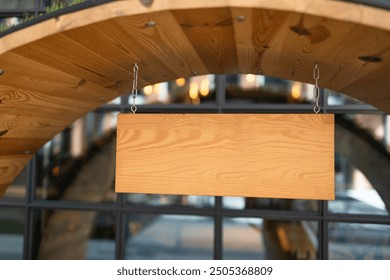  Wood blank chalkboard mock up or mockup with wooden frame with bokeh light effect and blur restaurant background. Space for placing items on the table, product and food display. High quality photo