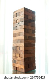 Wood Block Tower Game Children