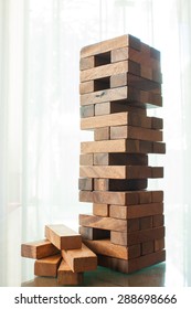 Wood Block Tower Game Children