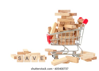 Wood Blocks In Shopping Cart