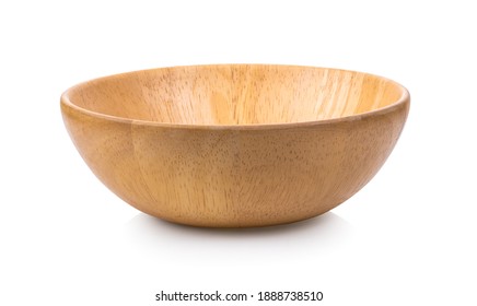 Wood Bowl Isolated On White Background