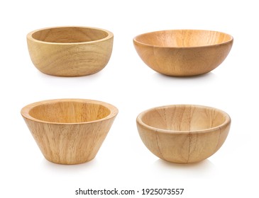 Wood Bowl Isolated On White Background