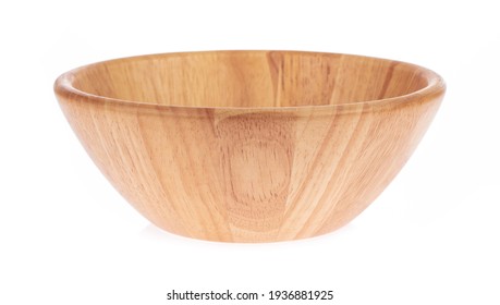 Wood Bowl Isolated On White Background