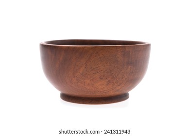 Wood Bowl Isolated On White Background