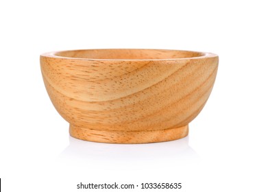 Wood Bowl On White Background