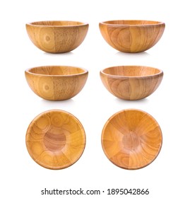 Wood Bowl On White Background