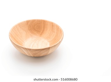 Wood Bowl On White Background